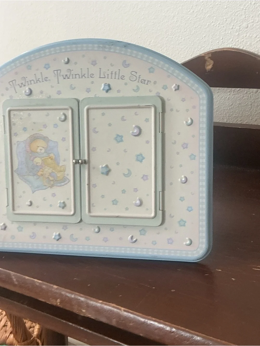 Vintage Twinkle Twinkle Little Star Blue Nursery picture frame Eden toys rare - Picture 2 of 14